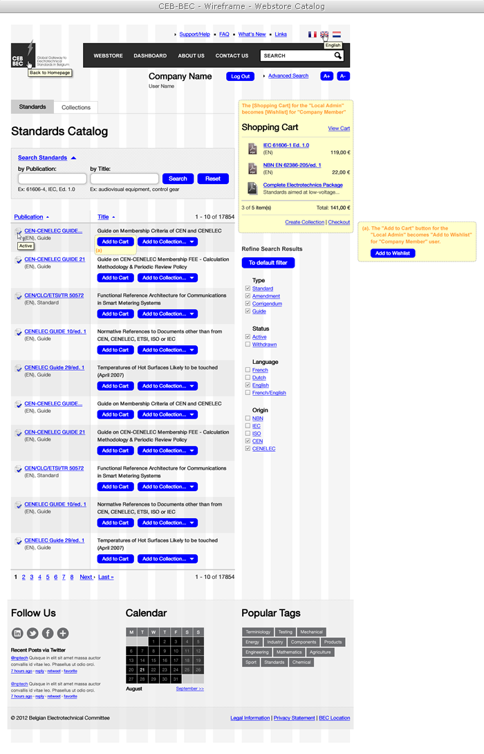 CEB-BEC - Webstore Catalog (wireframe)