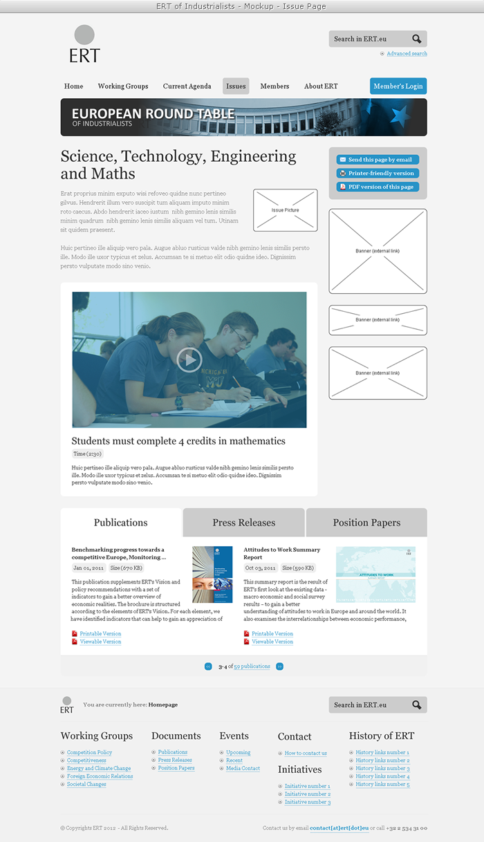 ERT of Industrialists - Mockup - Issue Page